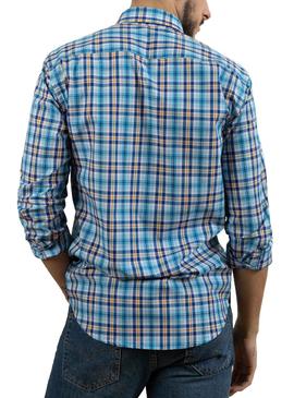 Chemise Klout Madras Bleu pour Homme