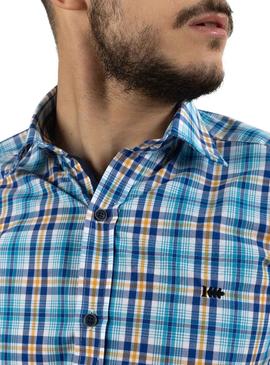 Chemise Klout Madras Bleu pour Homme