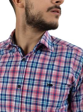 Chemise Klout Madras Rose pour Homme