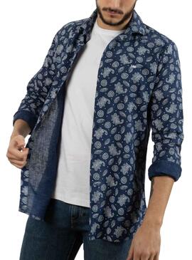 Chemise Klout Paisley Bleu Bleu marine pour Homme