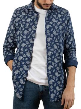 Chemise Klout Paisley Bleu Bleu marine pour Homme