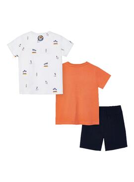 Set Mayoral 2 T-Shirts Orange pour Garçon