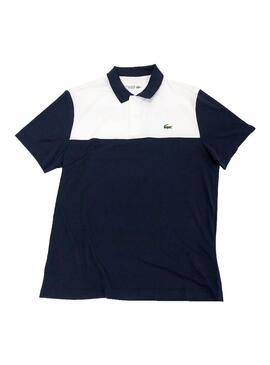 Polo Lacoste Ultra Dry Bleu marine Blanc Homme