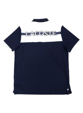Polo Lacoste Ultra Dry Bleu marine Blanc Homme