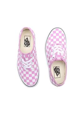 Baskets Vans Authentic Checkerboard Rose Femme