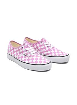 Baskets Vans Authentic Checkerboard Rose Femme