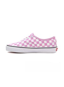 Baskets Vans Authentic Checkerboard Rose Femme