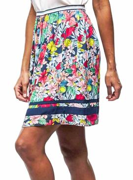 Jupe Naf Naf fleurs bleues Femme 