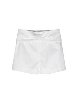 Short Mayoral Pouf Ecofriends Blanc pour Fille