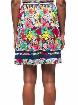 Jupe Naf Naf fleurs bleues Femme 