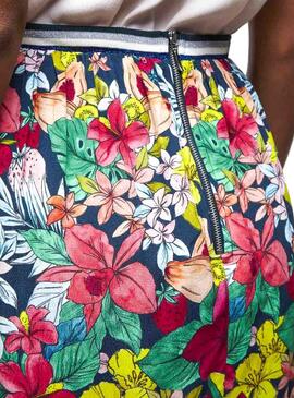 Jupe Naf Naf fleurs bleues Femme 