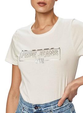 T-Shirt Pepe Jeans Betty Blanc pour Femme