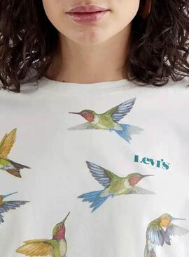 T-Shirt Levis Graphic Varsity Blanc pour Femme