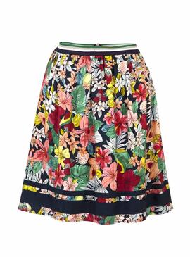 Jupe Naf Naf fleurs bleues Femme 