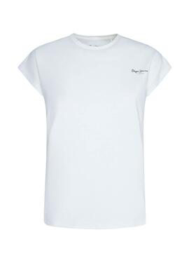 T-Shirt Pepe Jeans Bloom Blanc pour Femme