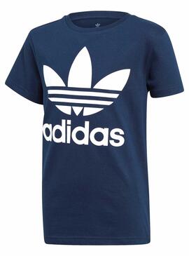 T-Shirt Adidas Trefoil Tee Bleu Oscuro pour Garçon