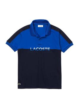 Polo Lacoste Piqué Couleur Block Bleu pour Garçon