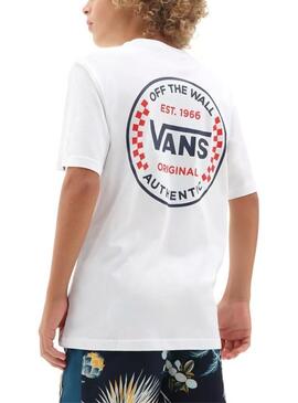 T-Shirt Vans Authentic Checker Blanc pour Garçon