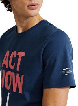 T-Shirt Ecoalf Baume Act Now Bleu marine Homme