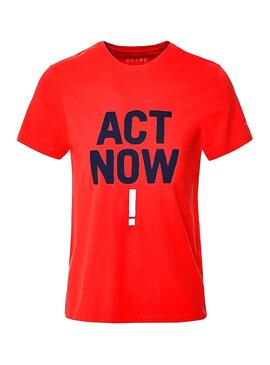 T-Shirt Ecoalf Baume Act Now Rouge pour Homme