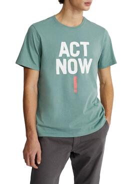 T-Shirt Ecoalf Baume Act Now Vert pour Homme