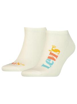 Chaussettes Levis New Logo Low Blanc