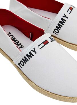 Espadrilles Tommy Jeans Coton Logo Blanc Homme