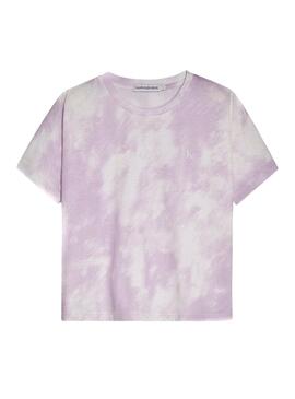 T-Shirt Calvin Klein Cloud AOP Boxy Rose Fille