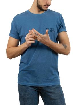 T-Shirt Klout Dyed Bleu pour Homme