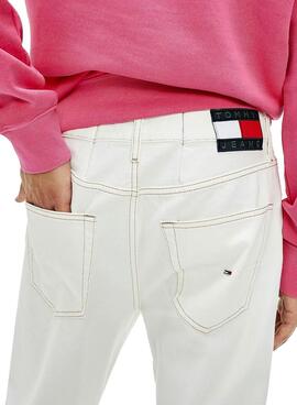 Pantalon Tommy Jeans Dad Jean Blanc Homme