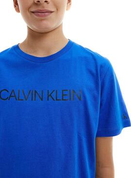 T-Shirt Calvin Klein Institutional Bleu pour Garçon