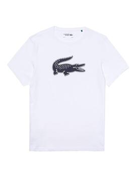 T-Shirt Logo Lacoste 3D Blanc pour Homme