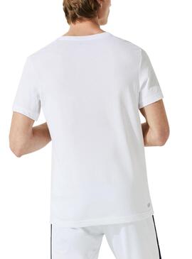 T-Shirt Logo Lacoste 3D Blanc pour Homme