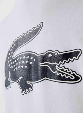 T-Shirt Logo Lacoste 3D Blanc pour Homme