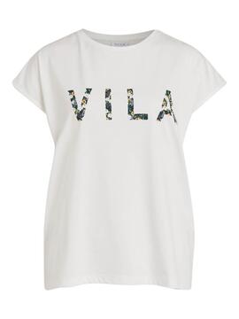 T-Shirt Vila Vicoliba Blanc pour Femme