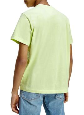 T-Shirt Tommy Jeans Corp Logo Vert pour Homme