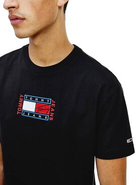 T-Shirt Tommy Jeans Timeless Flag Noire Homme