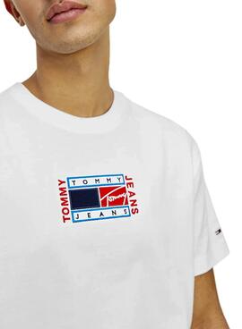 T-Shirt Tommy Jeans Timeless Flag Blanc Homme