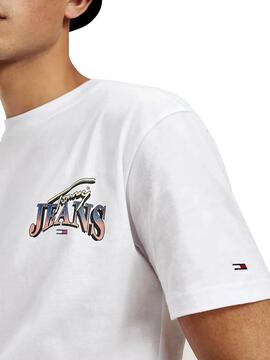 T-Shirt Tommy Jeans Diamond Blanc pour Homme