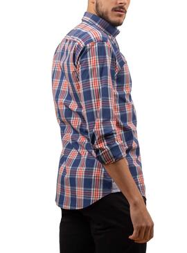 Chemise Klout Madras Bleu marine pour Homme