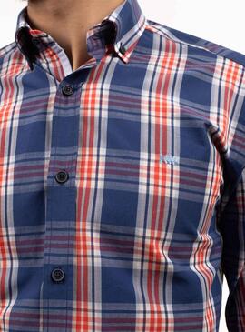 Chemise Klout Madras Bleu marine pour Homme