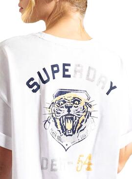 T-Shirt Superdry Military Blanc Femme