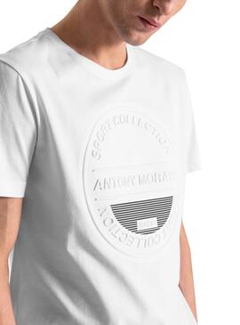T-Shirt Antony Morato Logo Stripes Blanc Homme