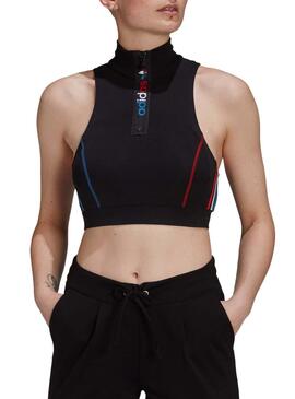 Top Adidas Adicolor Half-Zip Noire pour Femme