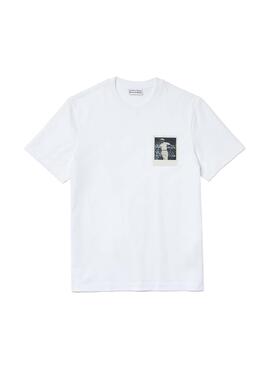 T-Shirt Lacoste x Polaroid Blanc pour Homme