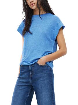 T-Shirt Pepe Jeans Cleo Bleu pour Femme