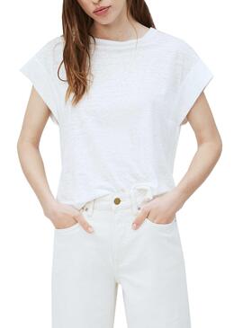 T-Shirt Pepe Jeans Cleo Blanc pour Femme