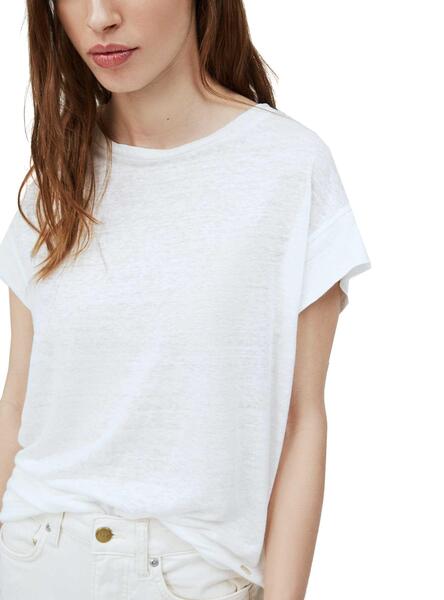 T Shirt Pepe Jeans Cleo Blanc pour Femme