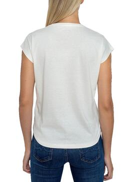 T-Shirt Pepe Jeans Carol Blanc pour Femme