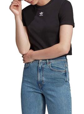 T-Shirt Adidas Crop Noire pour Femme